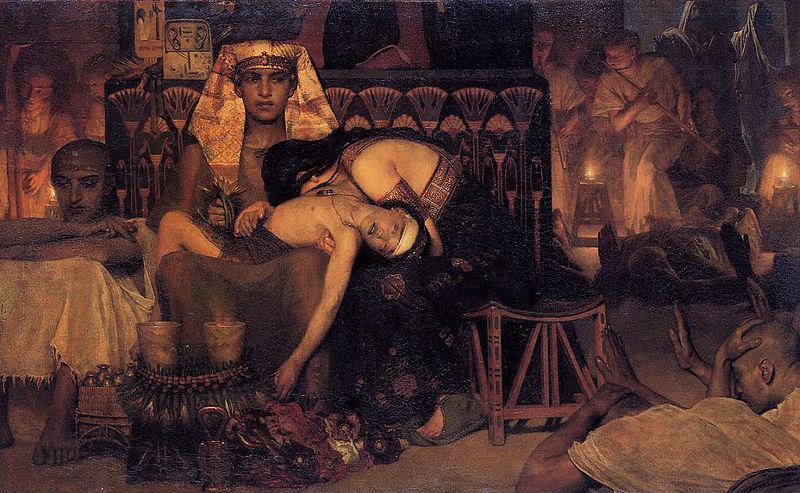 Sir Lawrence Alma-Tadema,OM.RA,RWS Death of the Pharaoh's firstborn son oil painting image